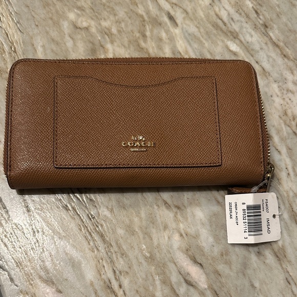 Coach Tan Leather Zip Wallet - Picture 1 of 3